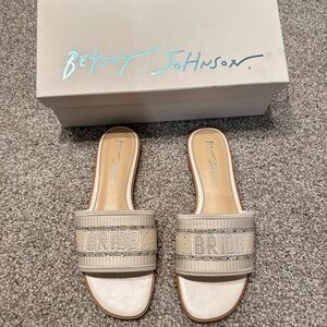 Betsey Johnson Cream Bridal Sandals